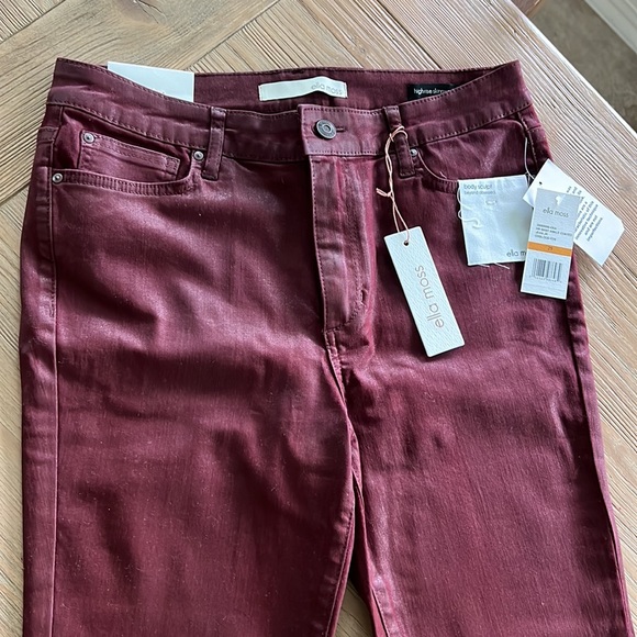 Oxblood skinny high rise ankle coated pants - Picture 2 of 8